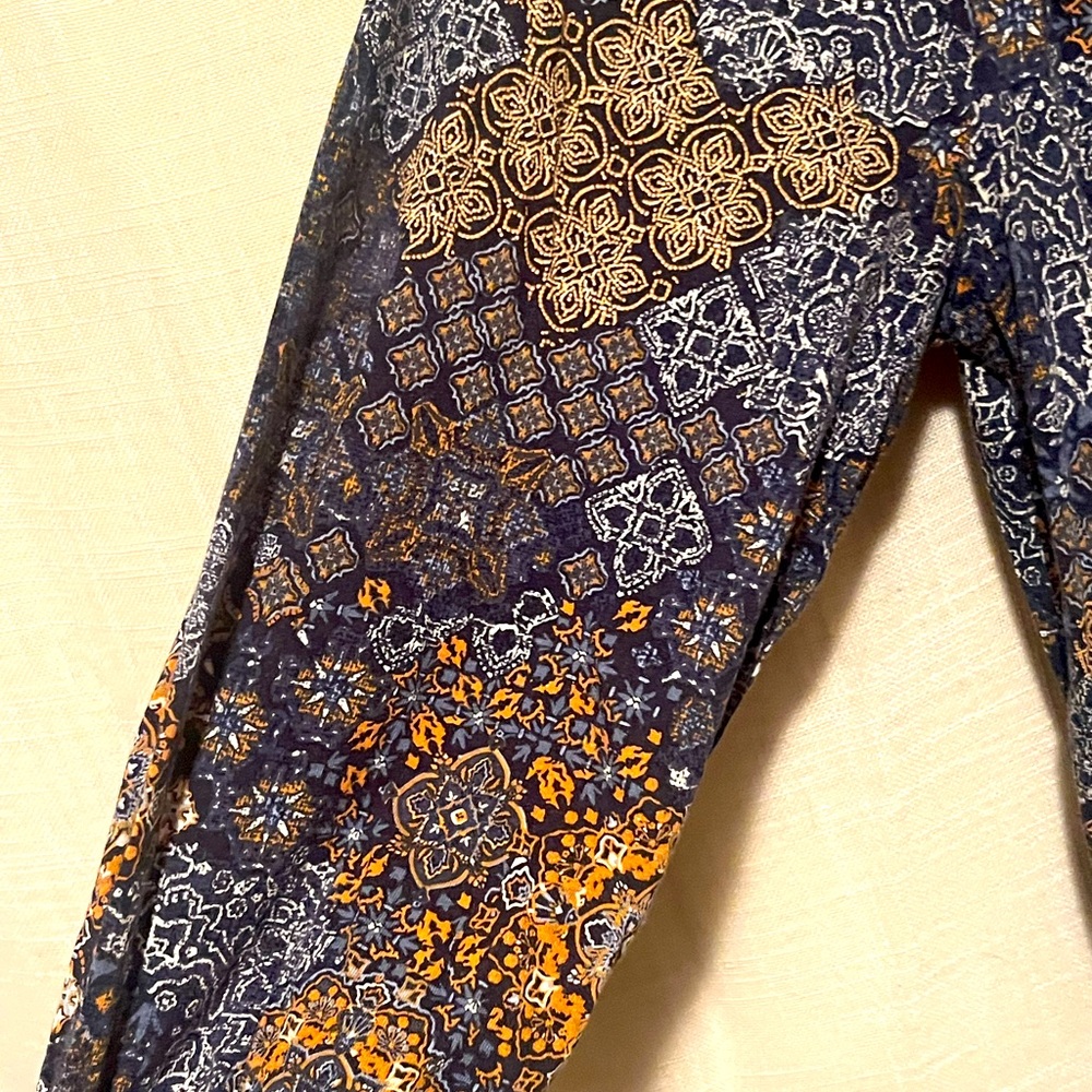 Michael Kors Navy and Orange Patterned Blouse - Picture 3 of 5